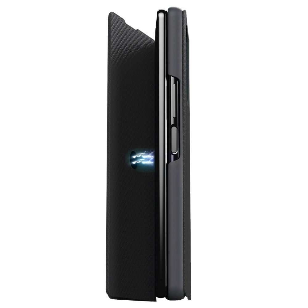 Newface Samsung Galaxy Z Fold 4 Kılıf Fold Karbon Kapak - Siyah