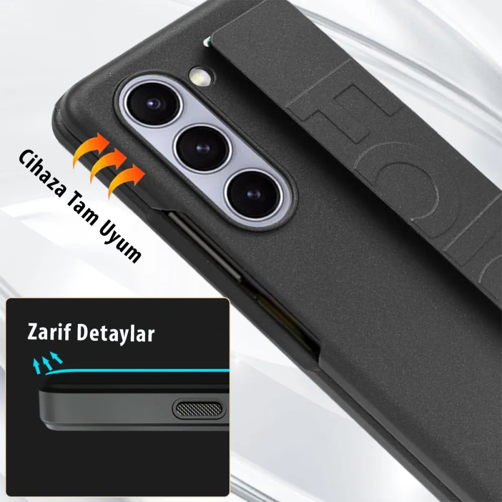 Newface Samsung Galaxy Z Fold 5 Kılıf Data Kapak - Siyah