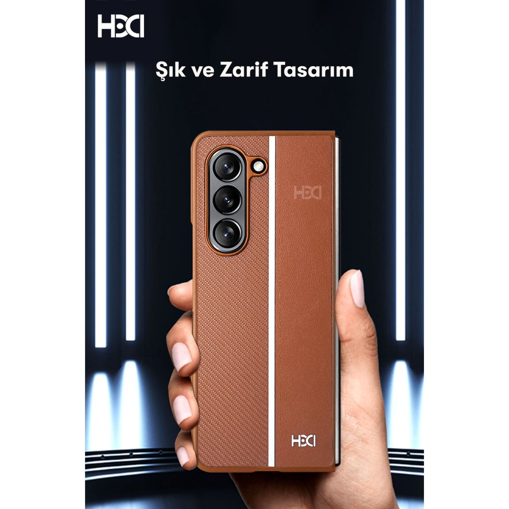 HDD Samsung Galaxy Z Fold 5 Kılıf HBC-155 Lizbon Kapak - Derin Mor