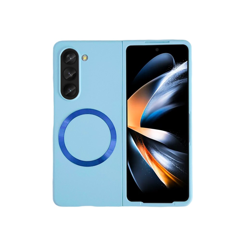 Newface Samsung Galaxy Z Fold 5 Kılıf Mata Fold Kapak - Sierra Blue