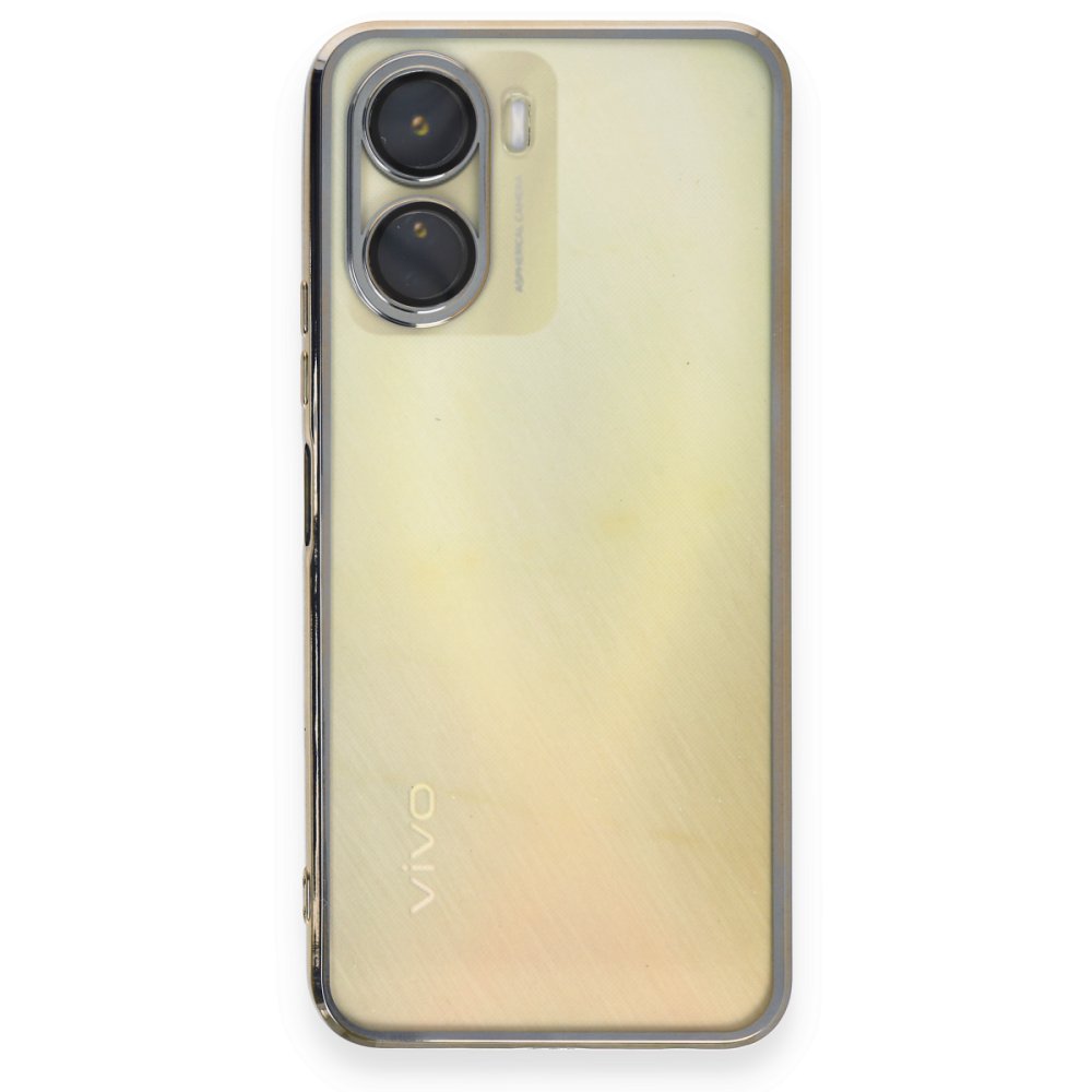 Newface Vivo Y16 Kılıf Razer Lensli Silikon - Gold