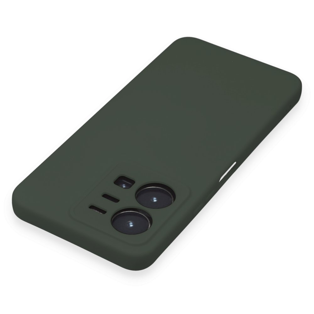 Newface Vivo Y22S Kılıf Nano içi Kadife Silikon - Koyu Yeşil