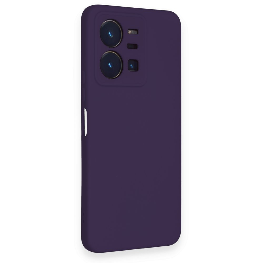 Newface Vivo Y22S Kılıf Nano içi Kadife Silikon - Mor