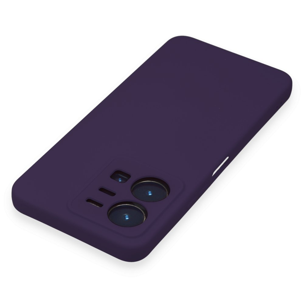 Newface Vivo Y22S Kılıf Nano içi Kadife Silikon - Mor