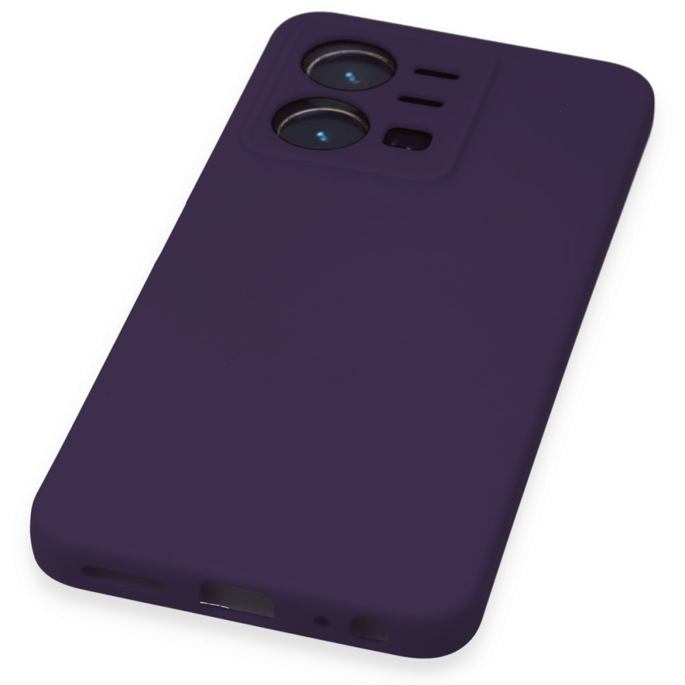 Newface Vivo Y22S Kılıf Nano içi Kadife Silikon - Mor