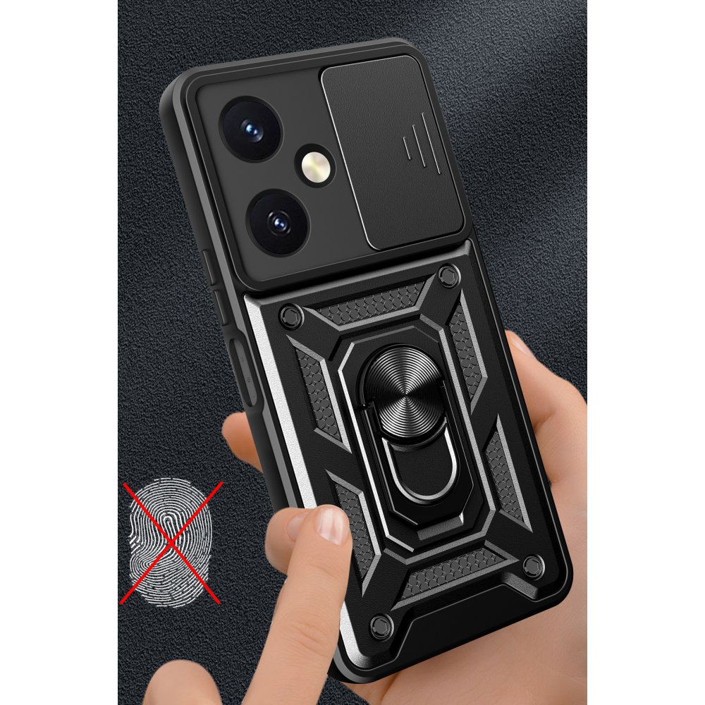 Newface Vivo Y27 Kılıf Pars Lens Yüzüklü Silikon - Yeşil