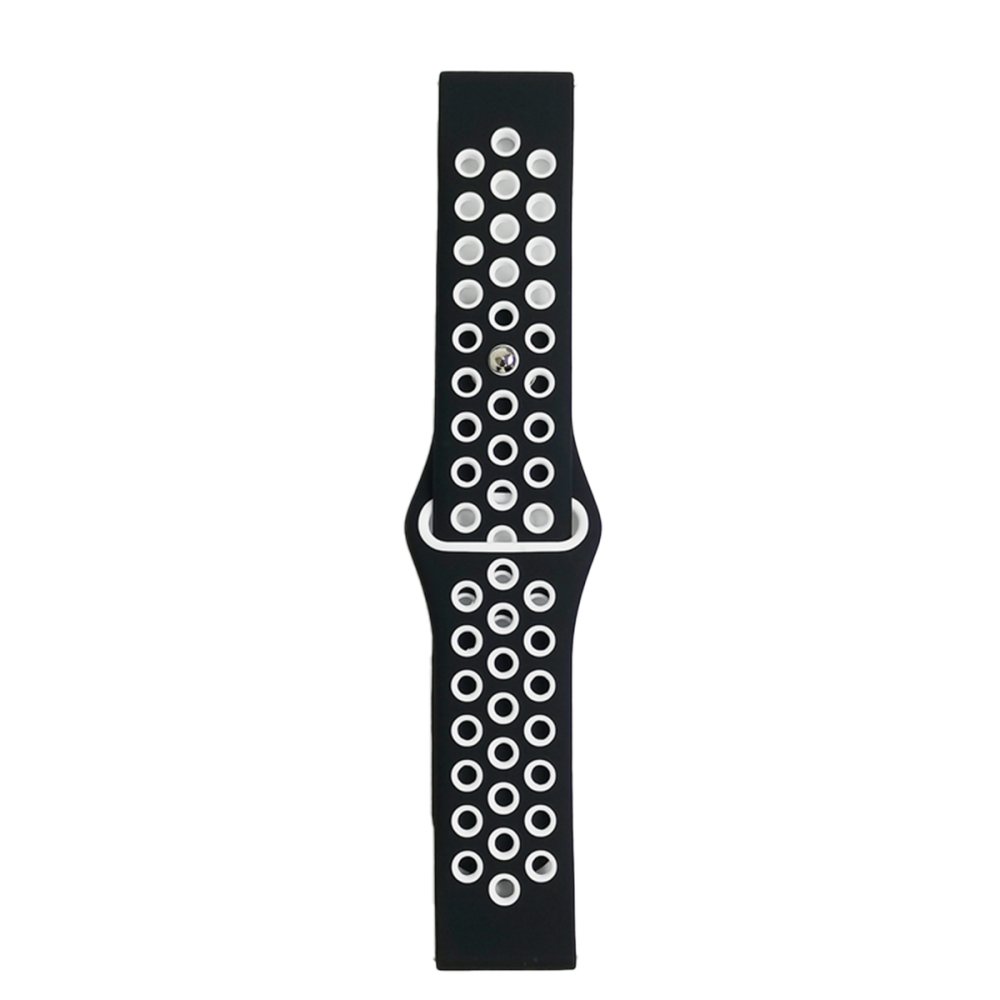 Newface Watch 20mm Spor Delikli Kordon - Siyah-Beyaz