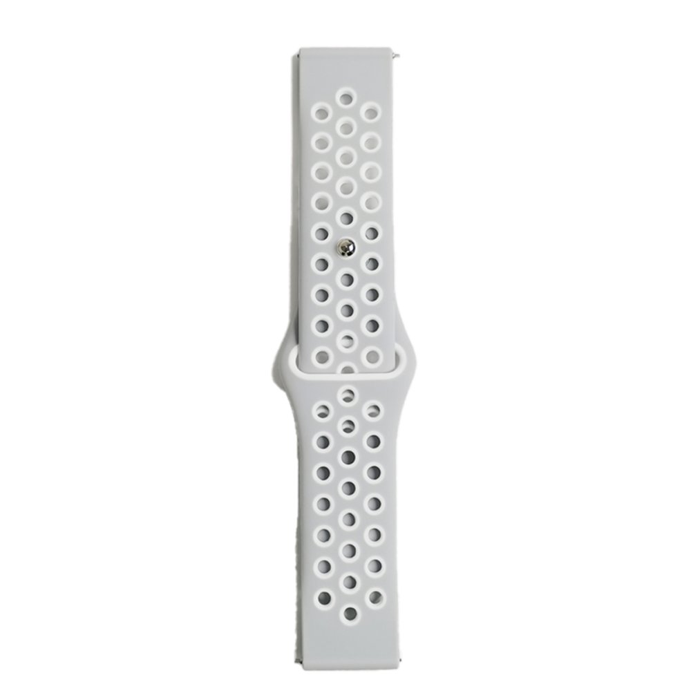 Newface Watch 22mm Spor Delikli Kordon - Gri-Beyaz