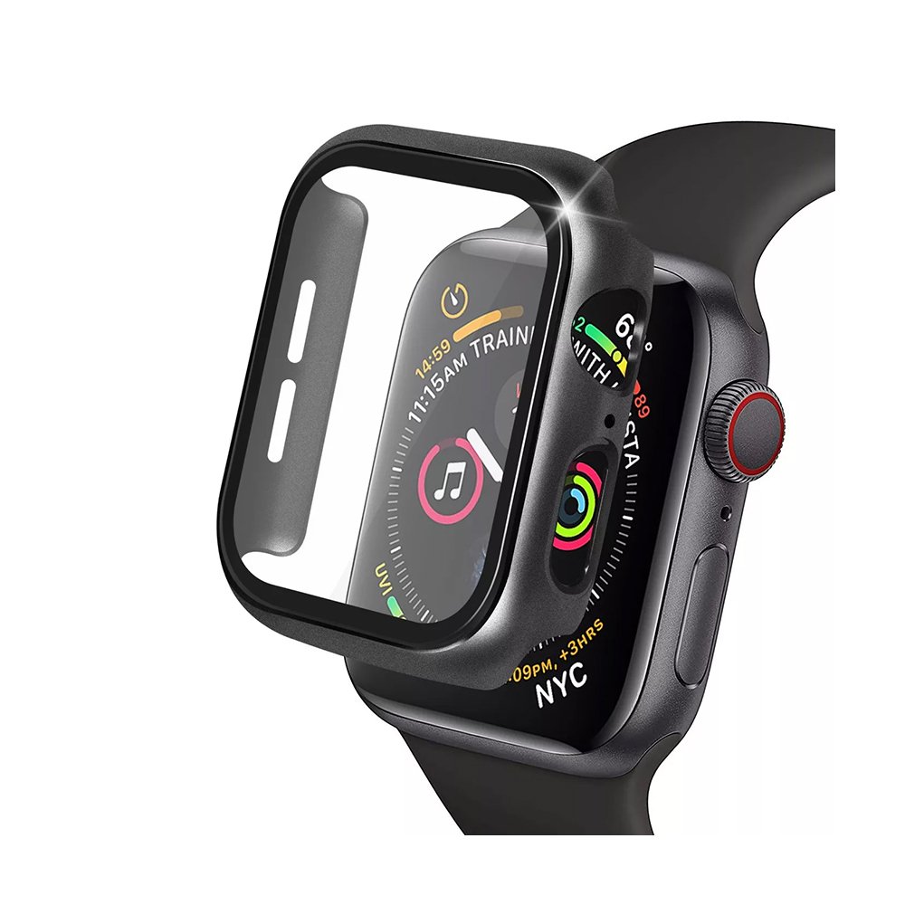 Newface Apple Watch 38mm Camlı Kasa Ekran Koruyucu - Siyah