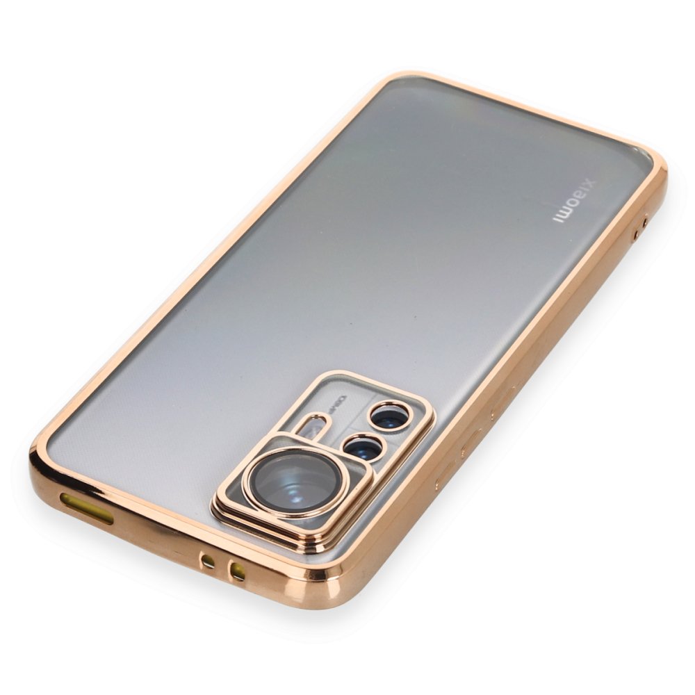 Newface Xiaomi Mi 12T Pro Kılıf Razer Lensli Silikon - Gold