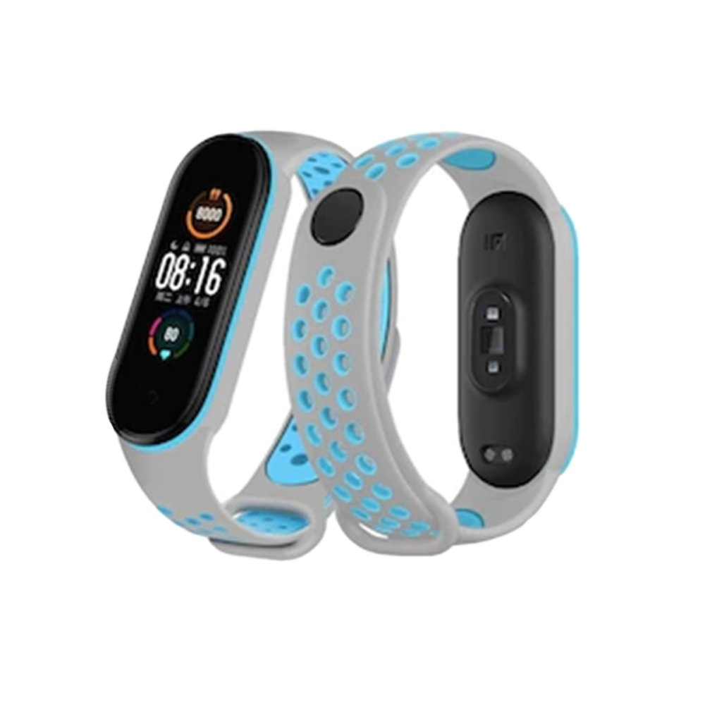 Newface Xiaomi Mi Band 3 Spor Delikli Kordon - Gri-Mavi