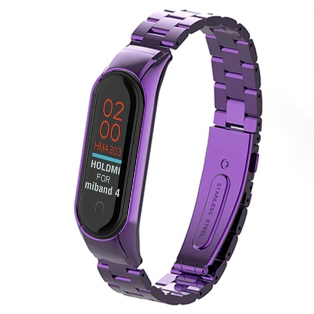 Newface Xiaomi Mi Band 4 Metal Baklalı Kordon - Mor