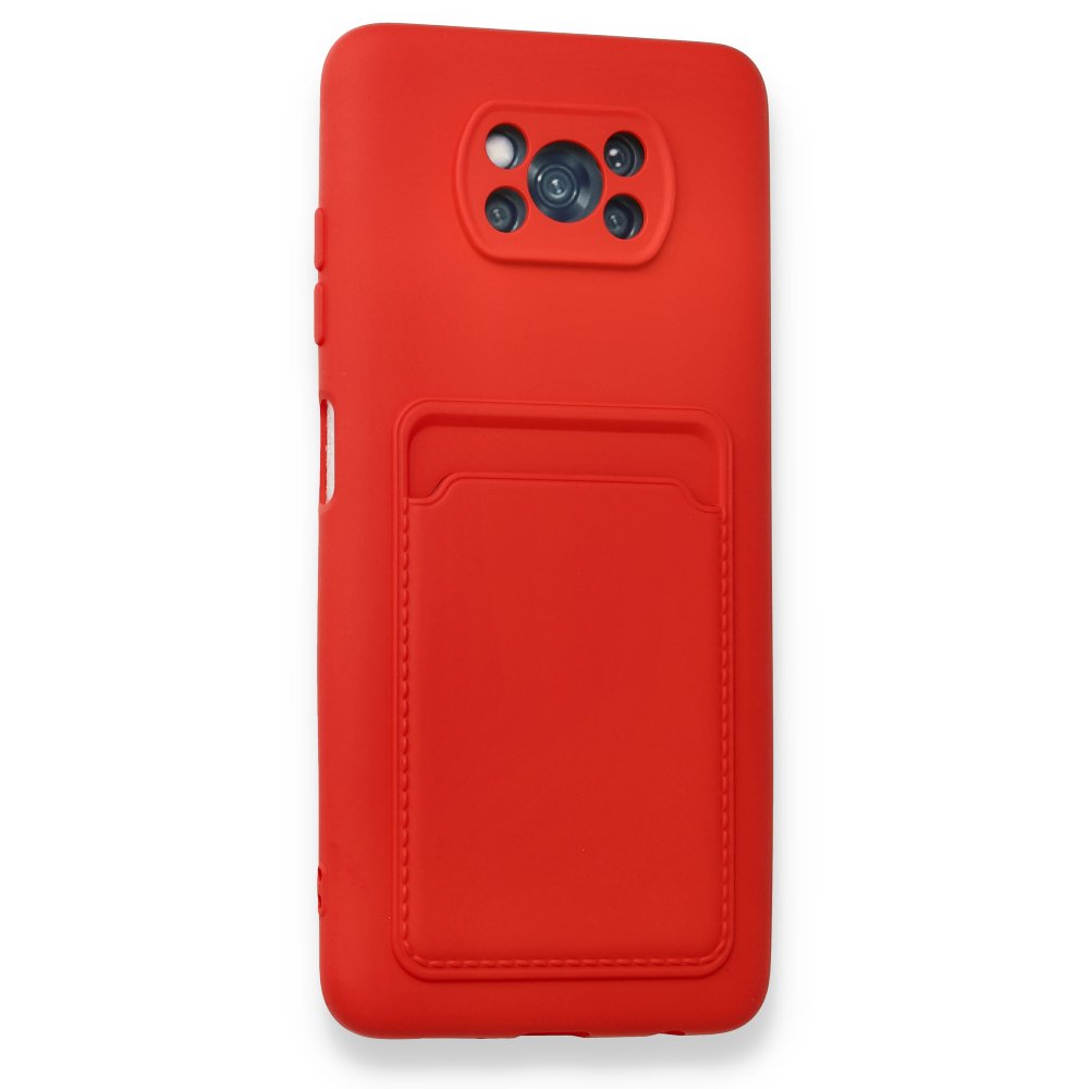 Newface Xiaomi Pocophone X3 Pro Kılıf Kelvin Kartvizitli Silikon - Kırmızı