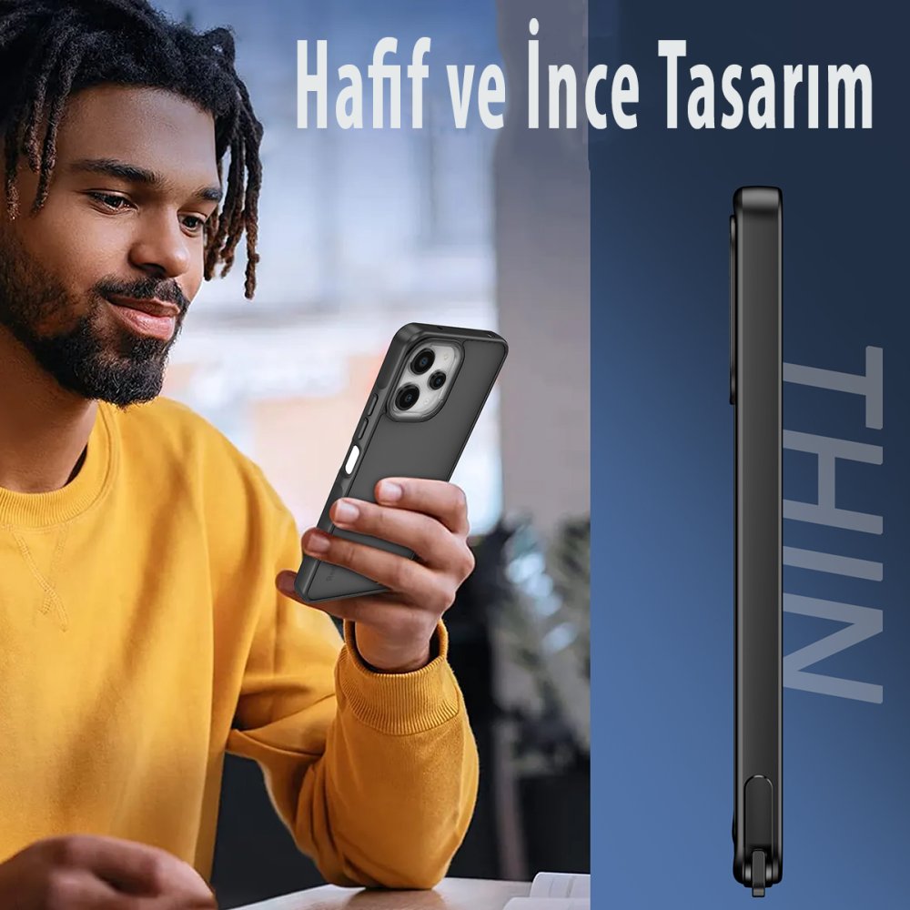 Newface Xiaomi Redmi 12 Kılıf Elegant Kapak - Titan Gri