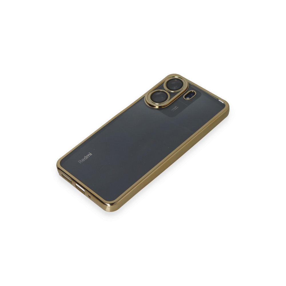 Newface Xiaomi Redmi 13C Kılıf Razer Lensli Silikon - Gold