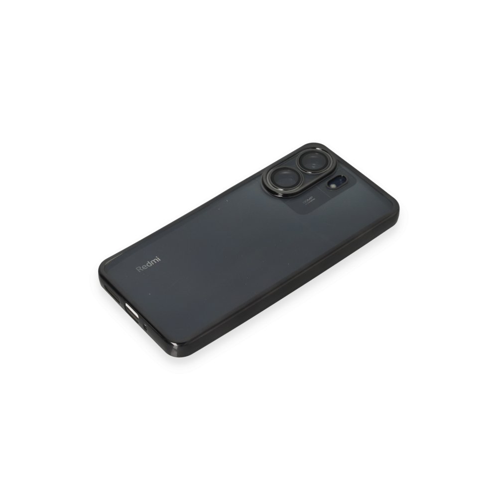 Newface Xiaomi Redmi 13C Kılıf Razer Lensli Silikon - Siyah