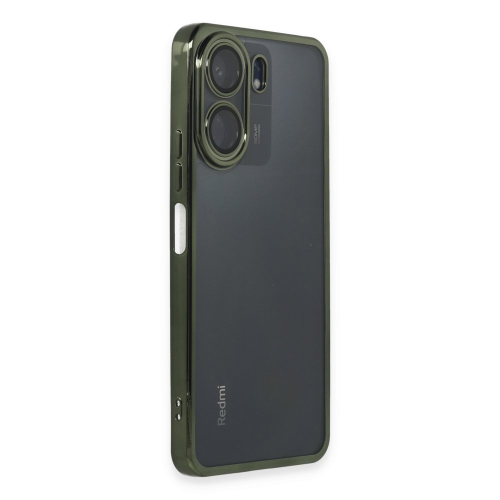 Newface Xiaomi Poco C65 Kılıf Razer Lensli Silikon - Yeşil