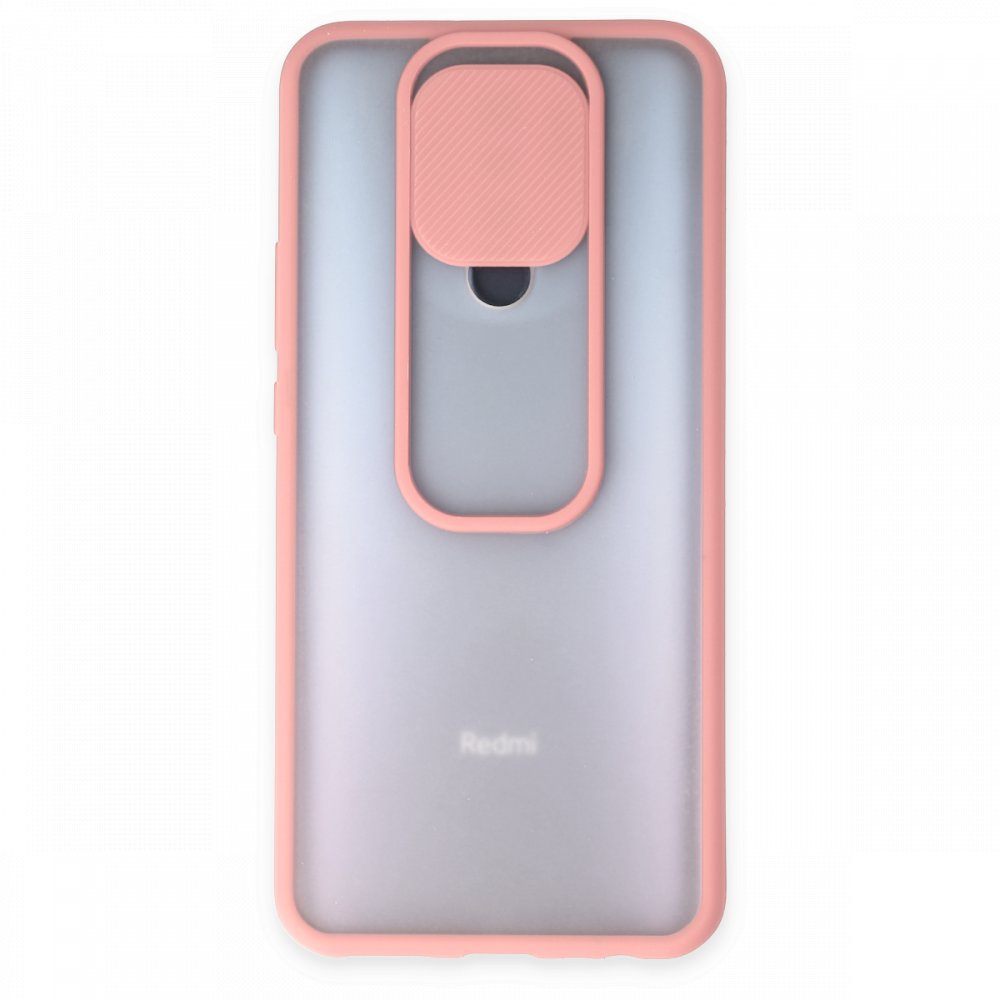 Newface Xiaomi Redmi 9 Kılıf Palm Buzlu Kamera Sürgülü Silikon - Pembe