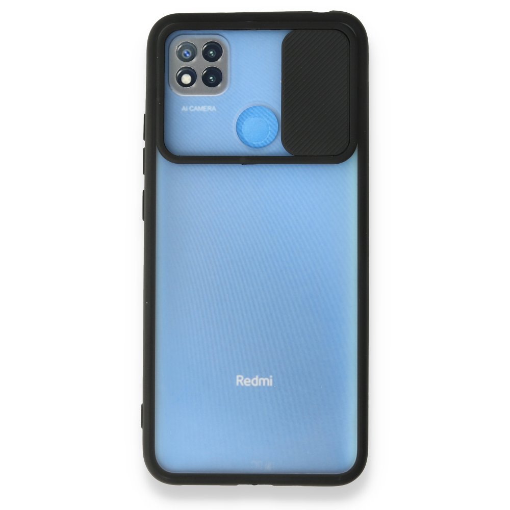 Newface Xiaomi Redmi 9C Kılıf Palm Buzlu Kamera Sürgülü Silikon - Siyah