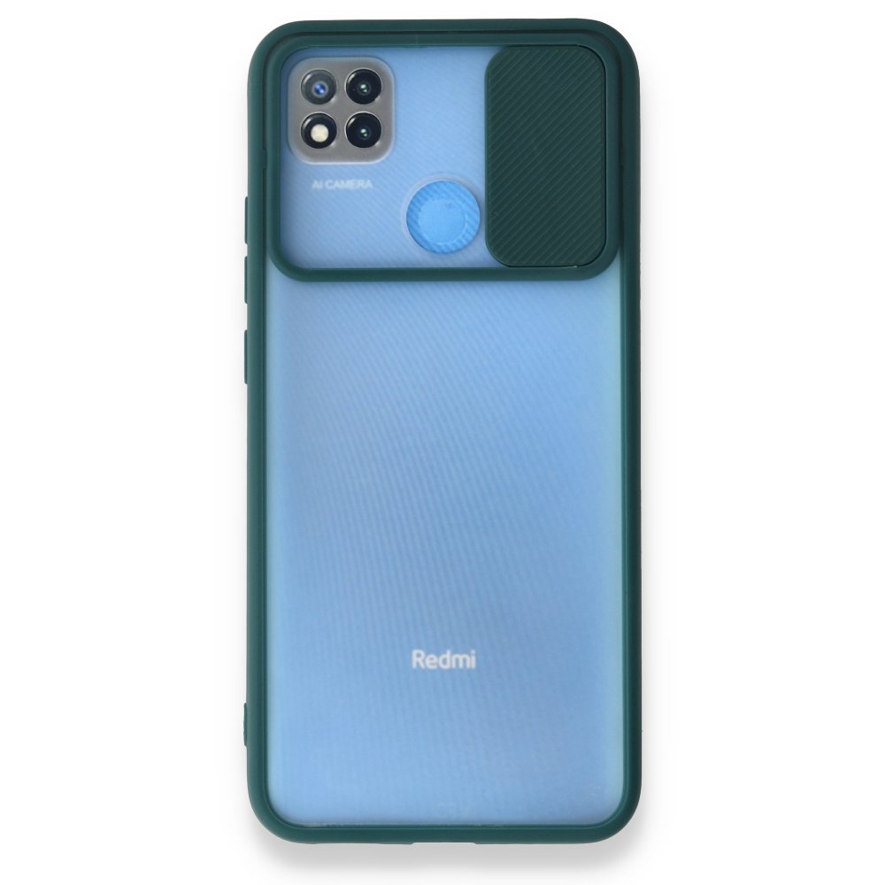 Newface Xiaomi Redmi 9C Kılıf Palm Buzlu Kamera Sürgülü Silikon - Yeşil