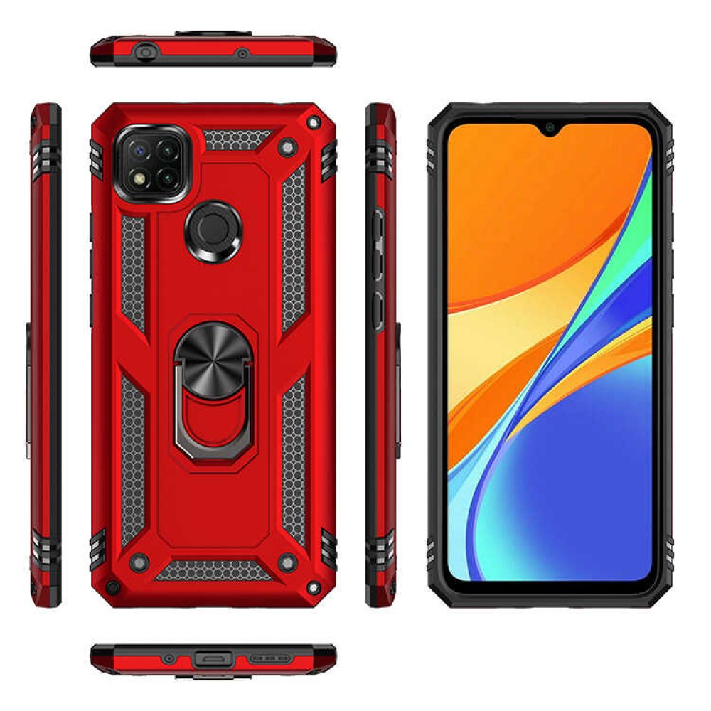 Newface Xiaomi Redmi 9C Kılıf Sofya Yüzüklü Silikon Kapak - Gümüş