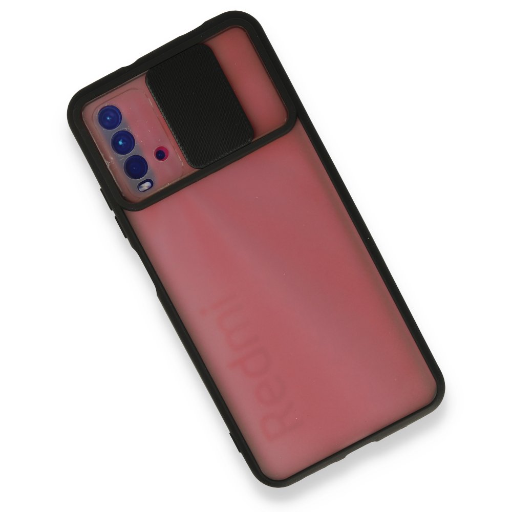 Newface Xiaomi Redmi 9T Kılıf Palm Buzlu Kamera Sürgülü Silikon - Siyah