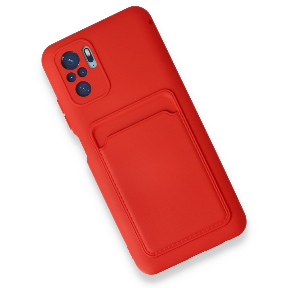 Newface Xiaomi Redmi Note 10S Kılıf Kelvin Kartvizitli Silikon - Kırmızı