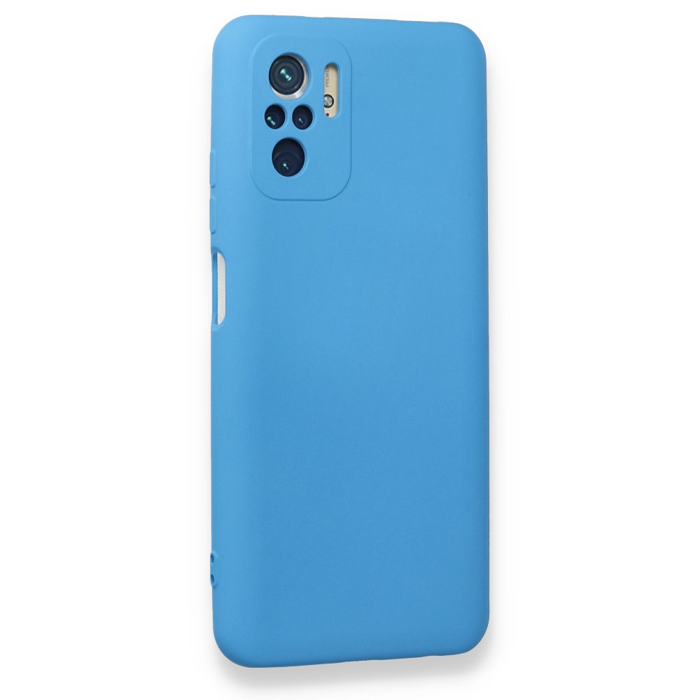 Newface Xiaomi Redmi Note 10S Kılıf Nano içi Kadife Silikon - Mavi