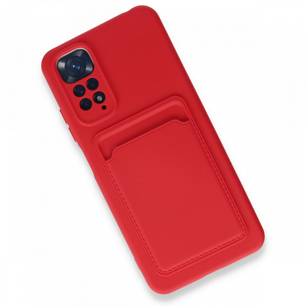 Newface Xiaomi Redmi Note 11S Kılıf Kelvin Kartvizitli Silikon - Kırmızı