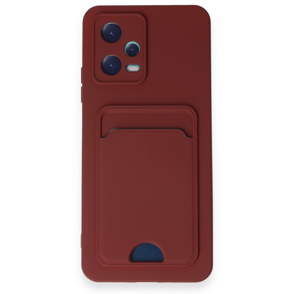 Newface Xiaomi Redmi Note 12 5G Kılıf Kelvin Kartvizitli Silikon - Bordo