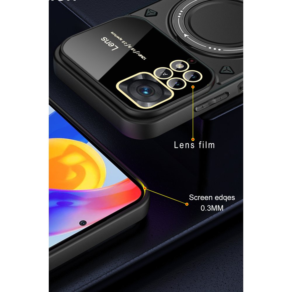 Newface Xiaomi Redmi Note 12 Pro 4G Kılıf Joy Lens Standlı Kapak - Lacivert