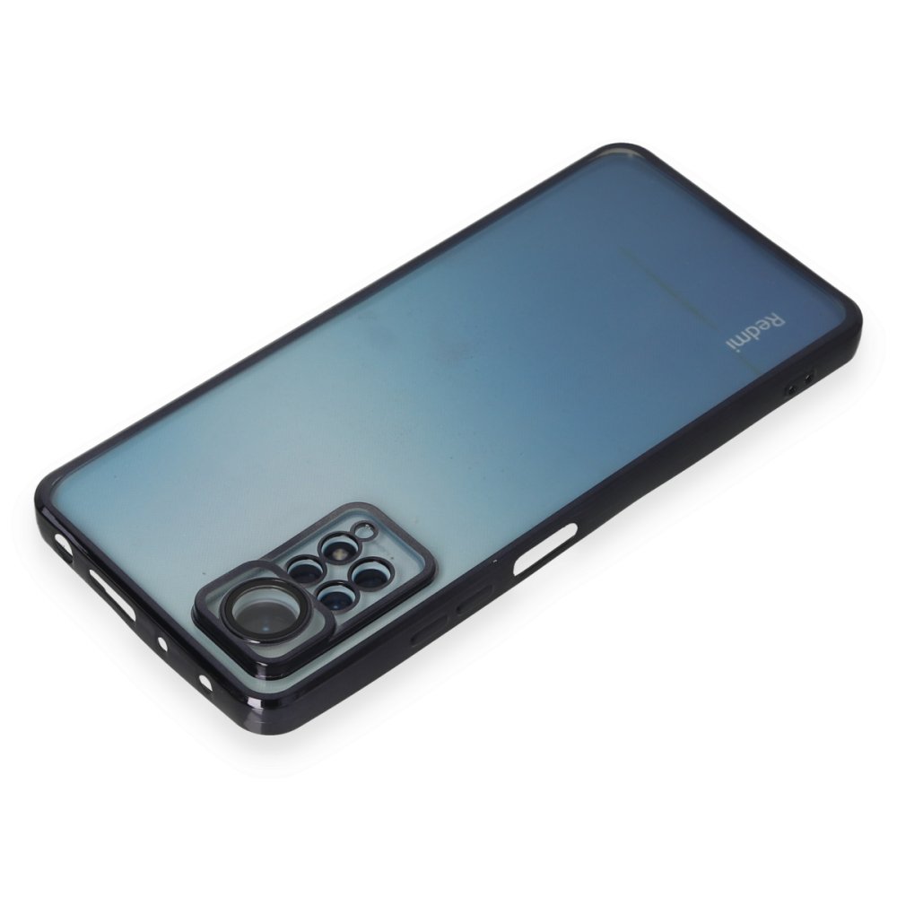 Newface Xiaomi Redmi Note 12 Pro 4G Kılıf Razer Lensli Silikon - Siyah
