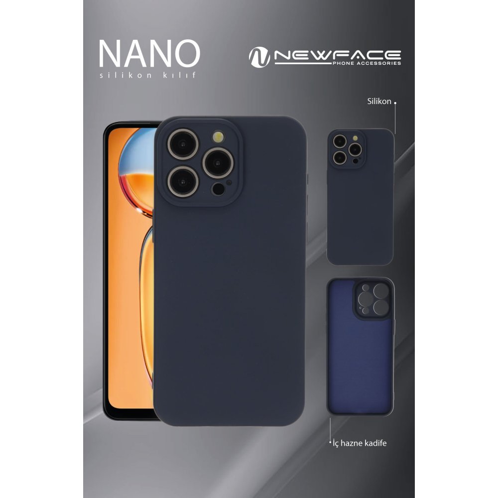 Newface Xiaomi Redmi Note 13 4G Kılıf Nano içi Kadife Silikon - Gri
