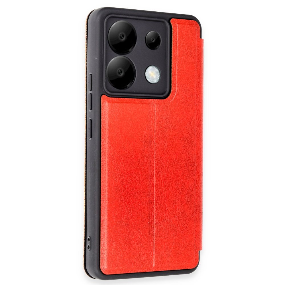 Newface Xiaomi Redmi Note 13 Pro 5G Kılıf Flip Cover - Kırmızı