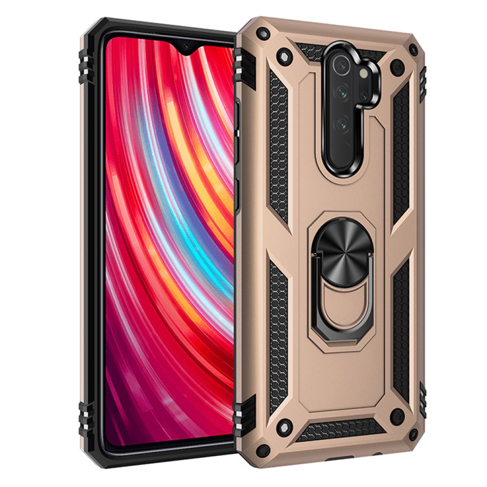 Newface Xiaomi Redmi Note 8 Pro Kılıf Sofya Yüzüklü Silikon Kapak - Gold