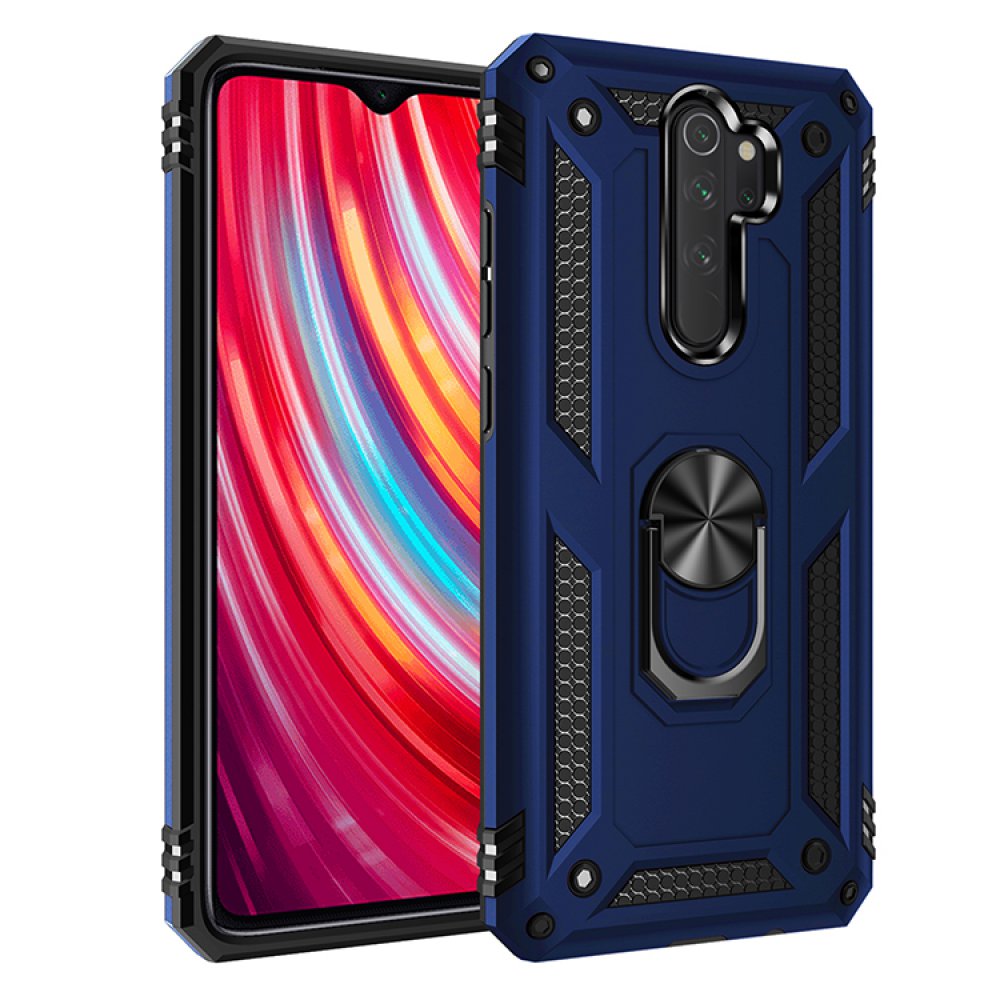 Newface Xiaomi Redmi Note 8 Pro Kılıf Sofya Yüzüklü Silikon Kapak - Lacivert