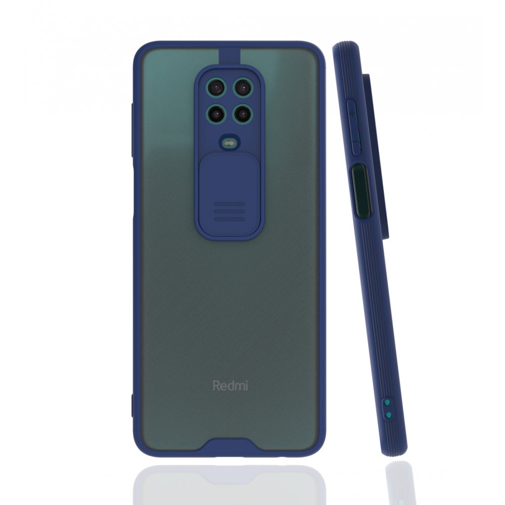 Newface Xiaomi Redmi Note 9S Kılıf Platin Kamera Koruma Silikon - Lacivert