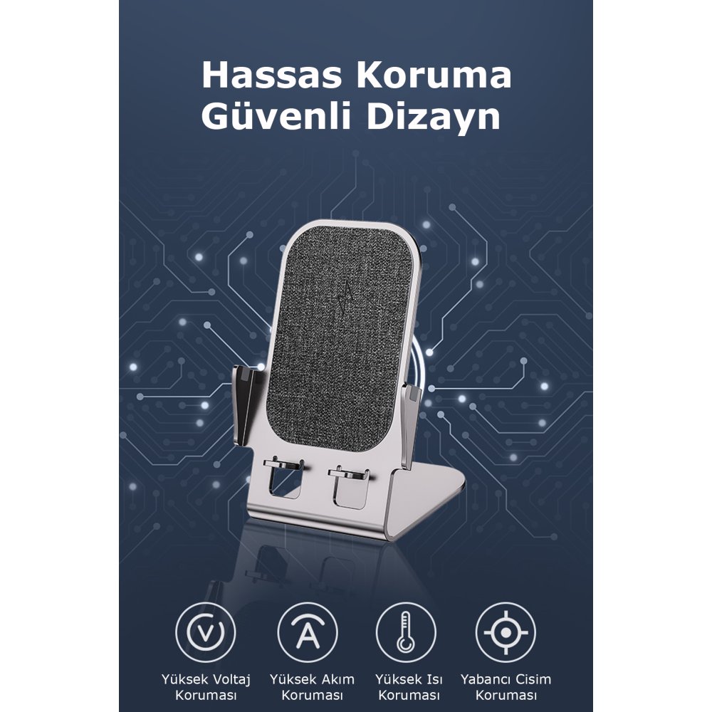 Newface Y53 Kablosuz Şarj Standı - Gümüş