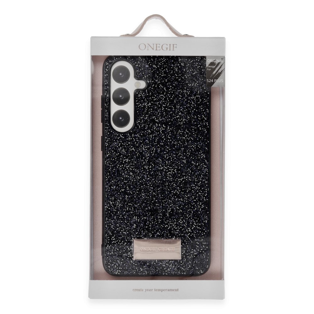 Onegif Samsung Galaxy A55 5G Bright Simli Kapak - Siyah