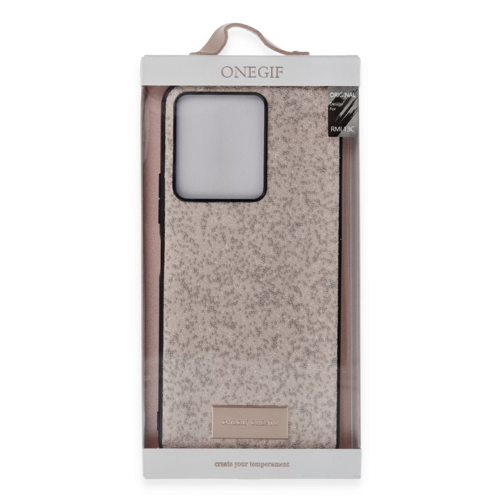 Onegif Xiaomi Poco C65 Bright Simli Kapak - Gold