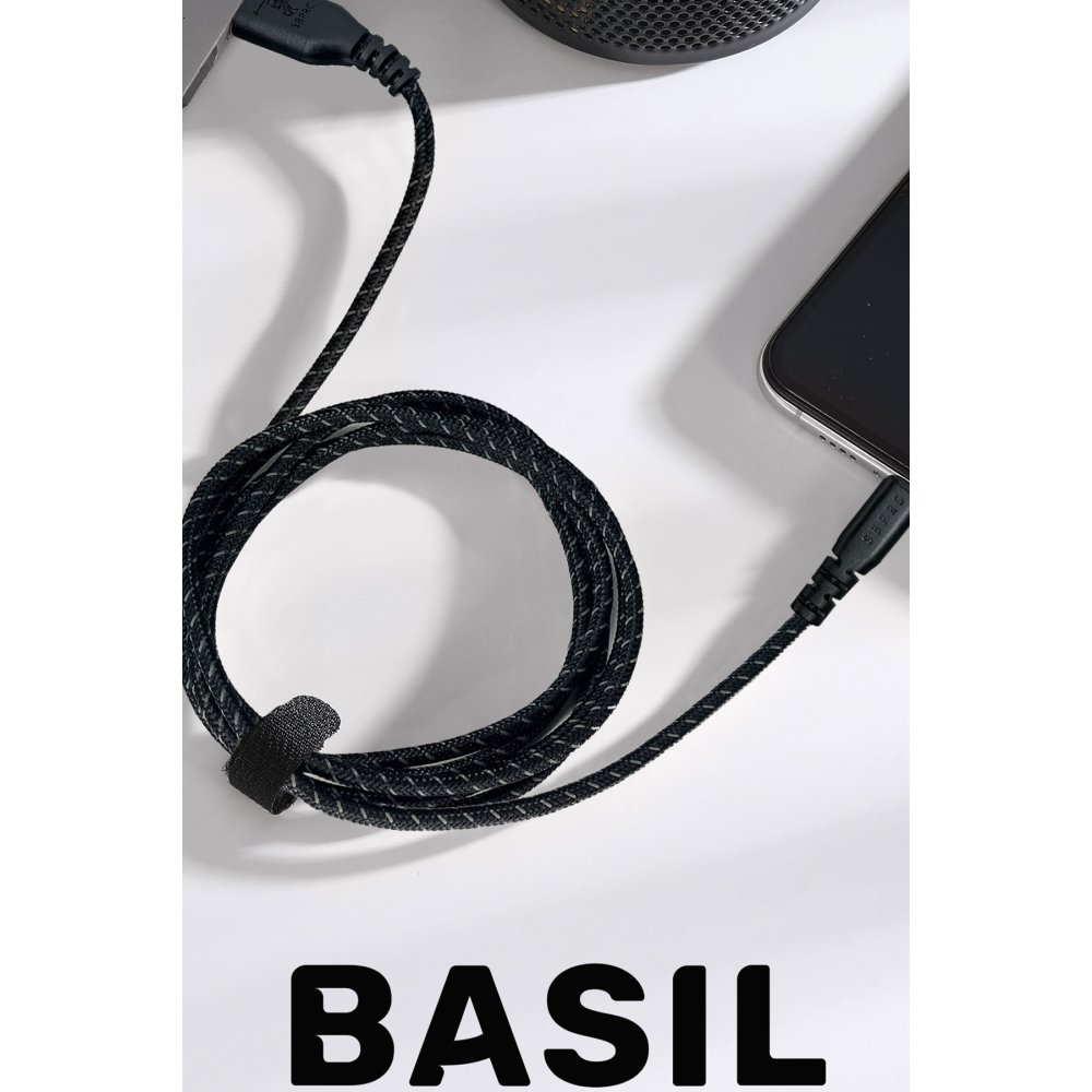 Santa Barbara Polo Racquet Club Basil 3in1 USB to Type-C Lightning ve Micro Çıkışlı Data Şarj Kablosu - Siyah