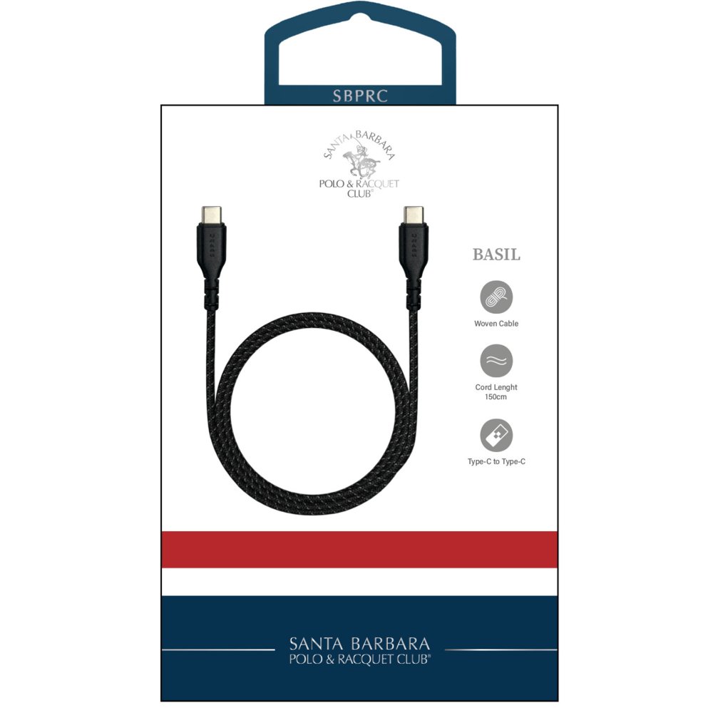 Santa Barbara Polo Racquet Club Basil 3in1 USB to Type-C Lightning ve Micro Çıkışlı Data Şarj Kablosu - Siyah