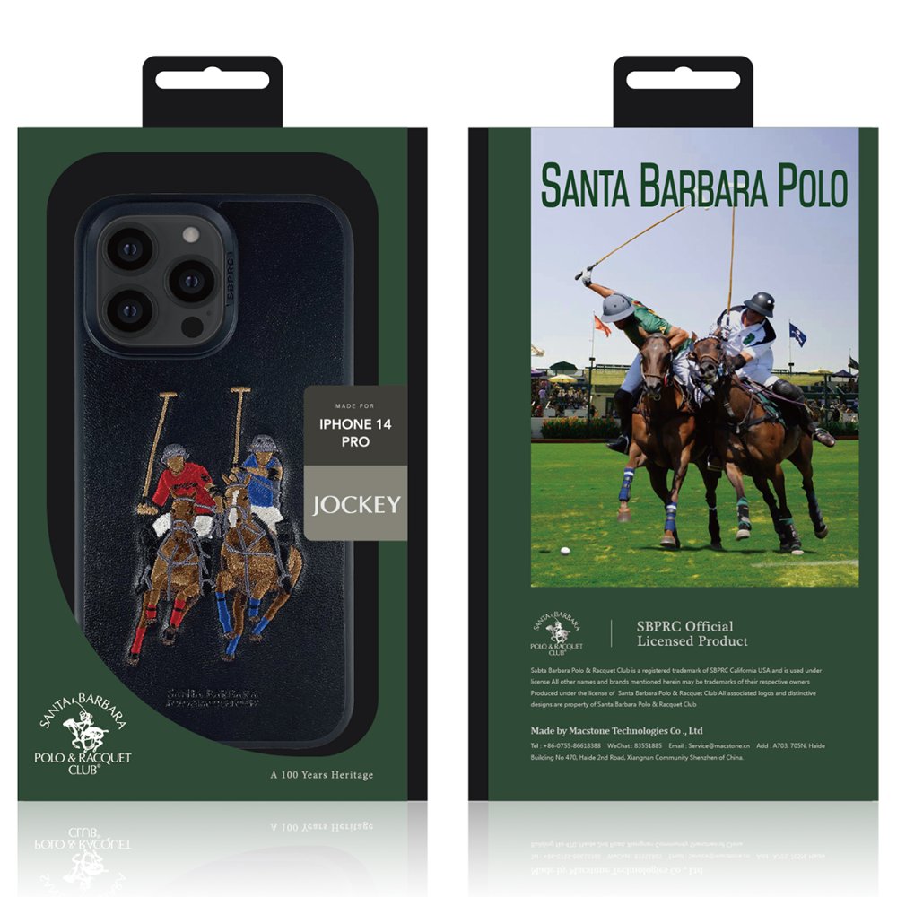 Santa Barbara Polo Racquet Club iPhone 13 Pro Max Jockey Deri Kapak - Siyah