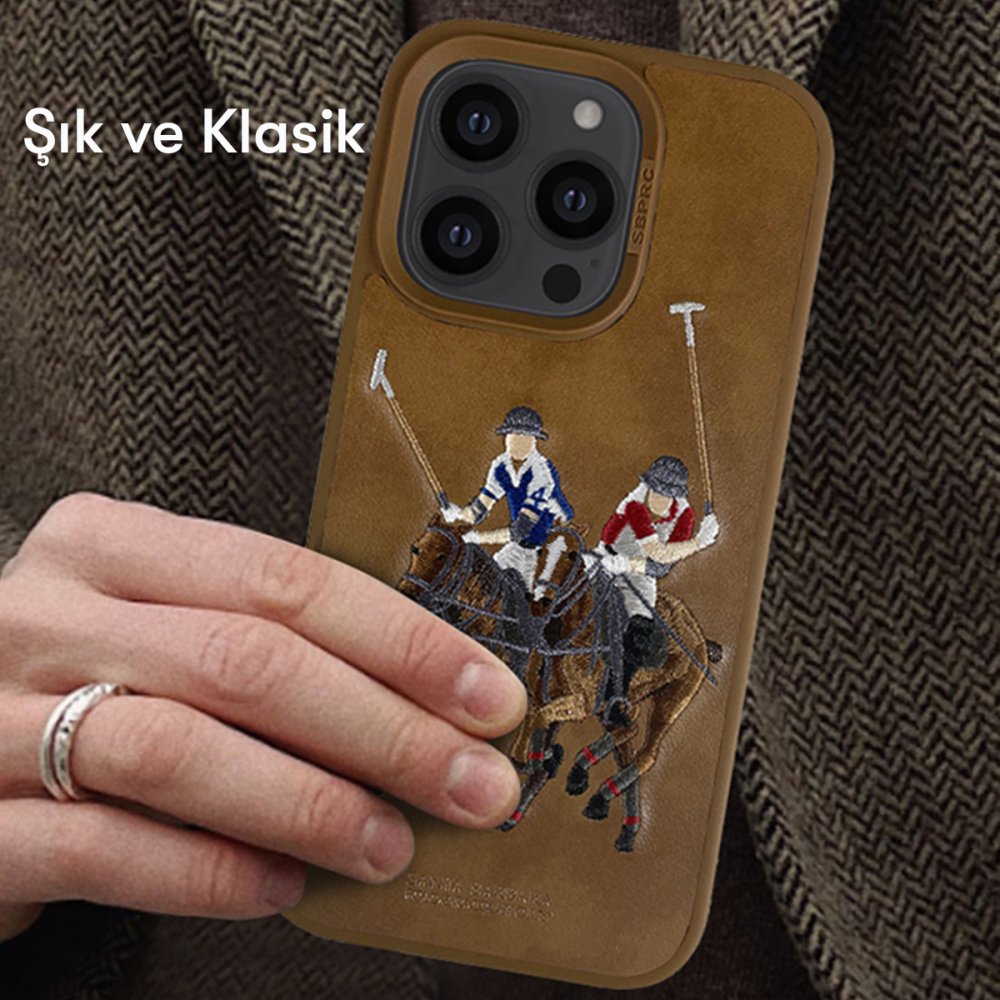 Santa Barbara Polo Racquet Club iPhone 14 Jockey Deri Kapak - Mor