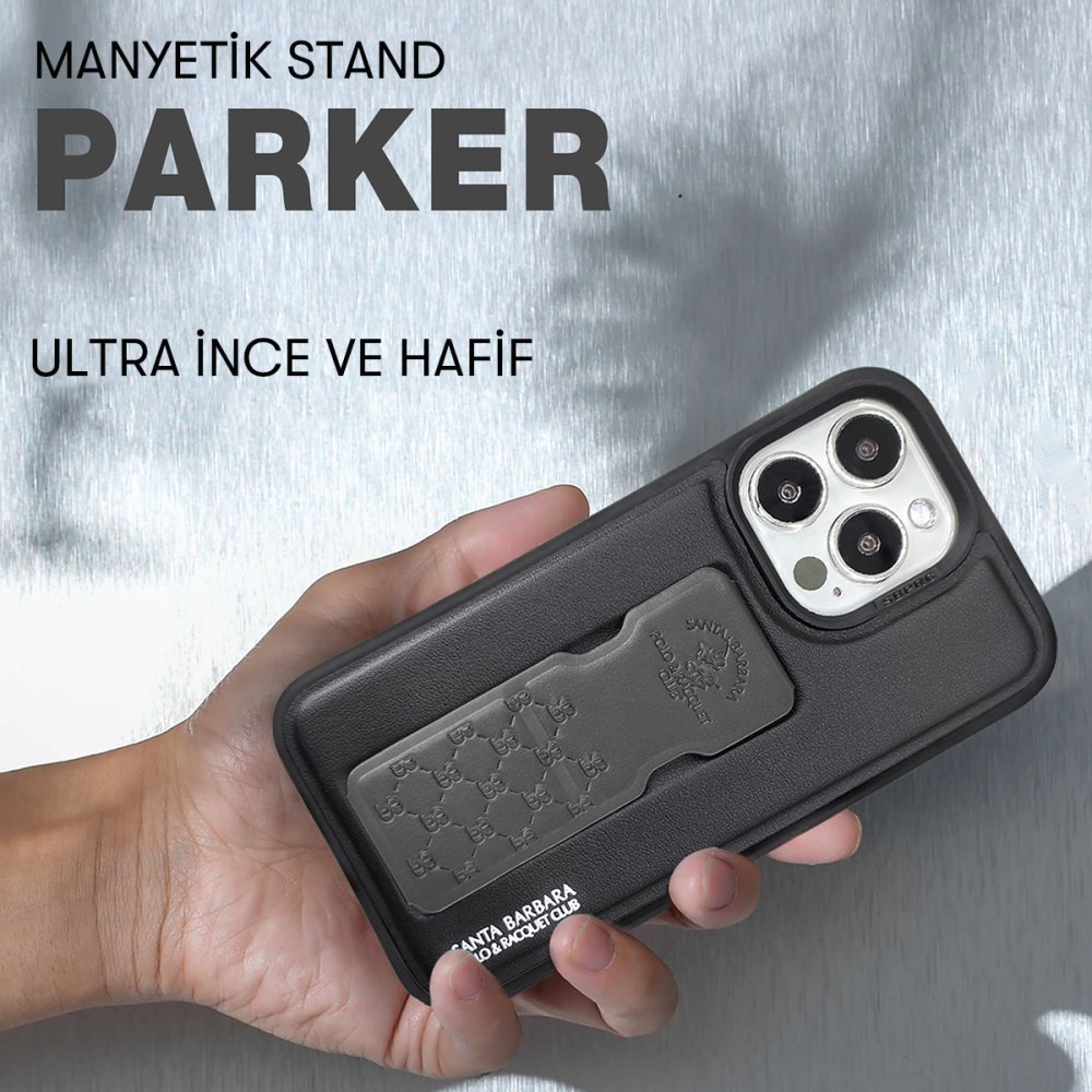 Santa Barbara Polo Racquet Club iPhone 14 Pro Max Parker Stand Kapak - Yeşil