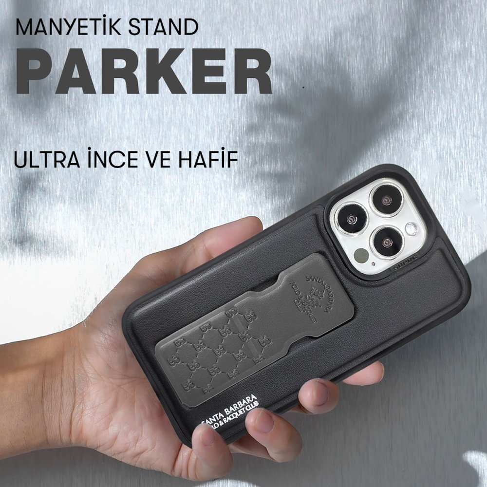 Santa Barbara Polo Racquet Club iPhone 14 Pro Parker Stand Kapak - Mavi