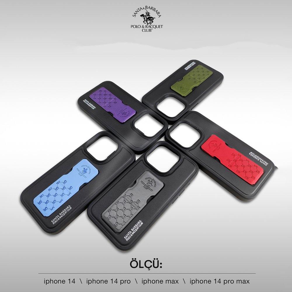 Santa Barbara Polo Racquet Club iPhone 14 Pro Parker Stand Kapak - Mavi