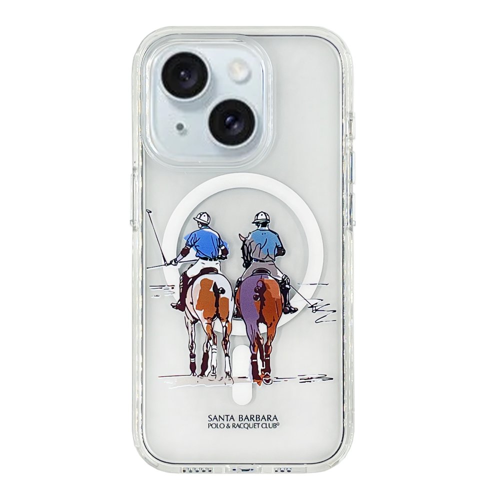 Santa Barbara Polo Racquet Club iPhone 15 Willie Şeffaf Magsafe Kapak - Morandi