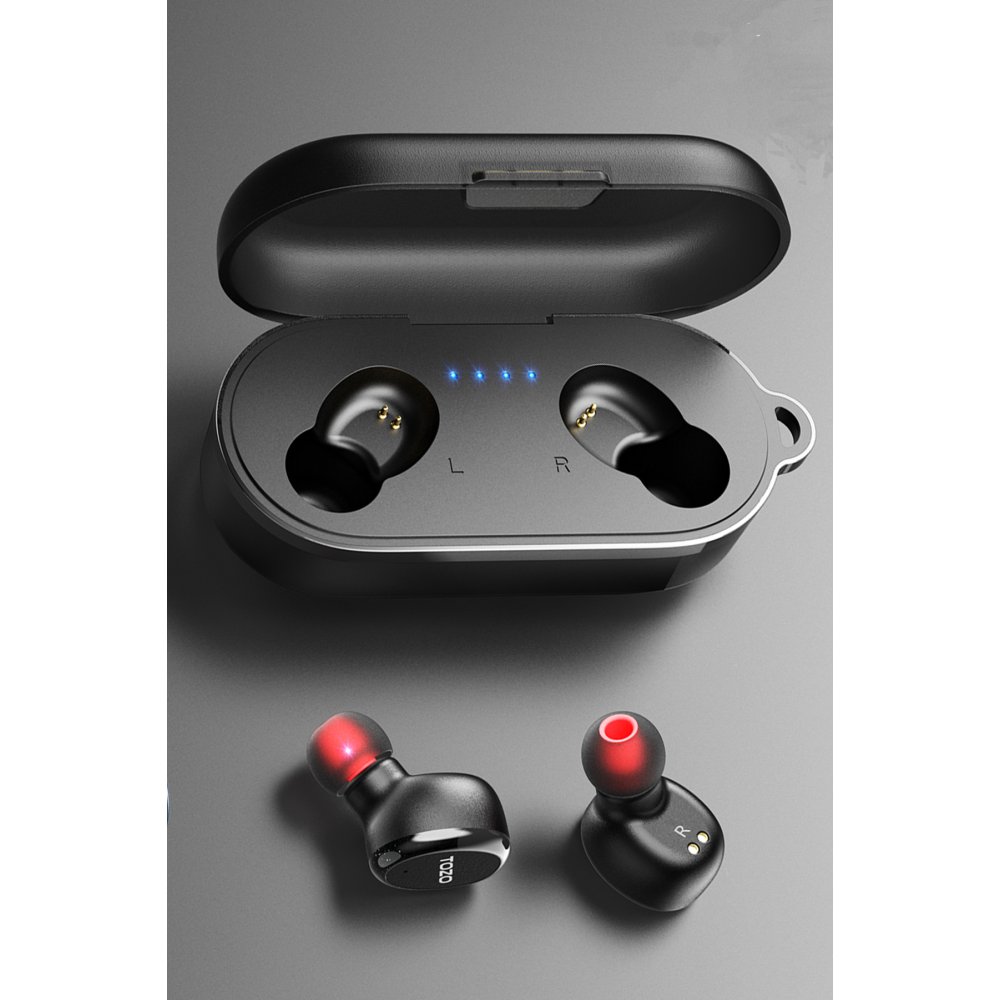 Tozo T10S Çağrı Gürültü Engelleyici Özellikli Ultra Hafif IPX8 Su Geçirmez Bluetooth 5.2 Kablosuz Airpods Kulaklık - Siyah