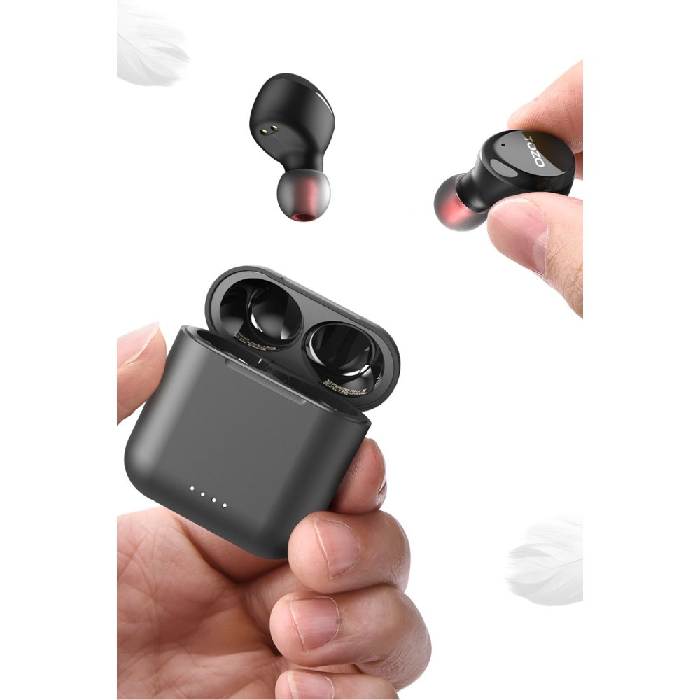 Tozo T6S Ultra Hafif IPX8 Su Geçirmez Bluetooth 5.3 Kablosuz Airpods Kulaklık - Siyah